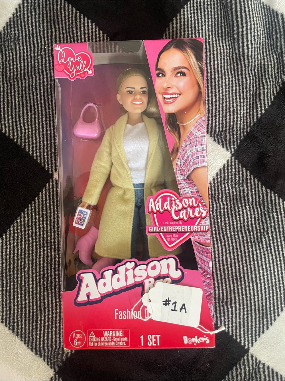 Addison Rae Fashion Career Doll with Beige Coat & Pink Accessories